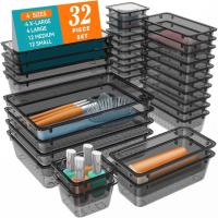 Wowbox Clear Plastic Drawer Organizer Set