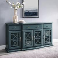 Walker Edison Classic Tiered-Front Glass Door Fretwork Sideboard