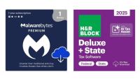 HR Block 2025 Tax Software with Malwarebytes