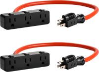 KMC 3-Outlet Power Extension Cord 2-Pack