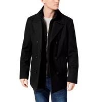 Kenneth Cole Wool Blend Peacoat with Bib Coat